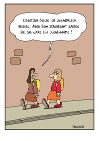 Cartoon-Postkarte Schandfleck